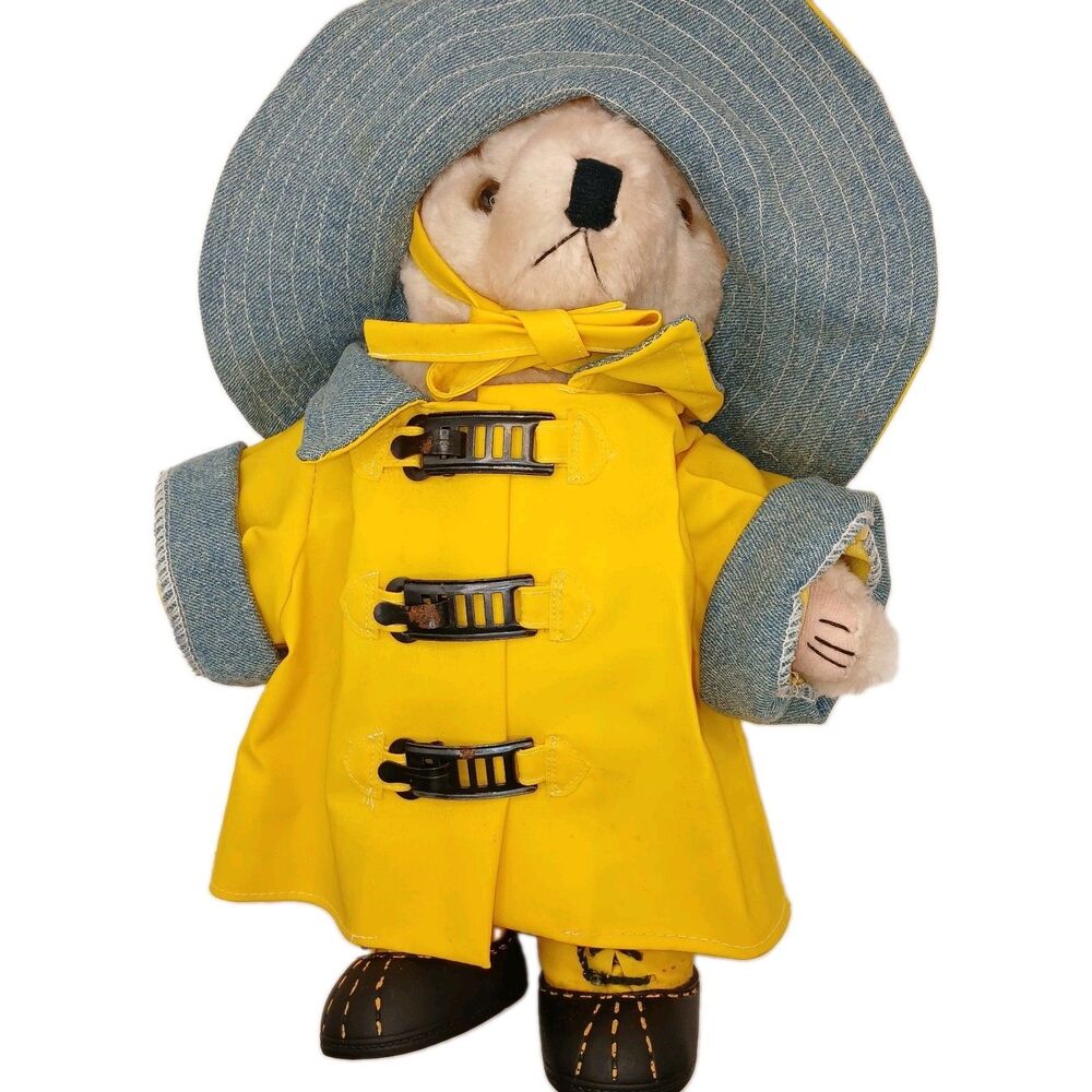 Articulated Teddy Bear in Yellow Raincoat Hat & Boot Tender Heart Treasures LTD